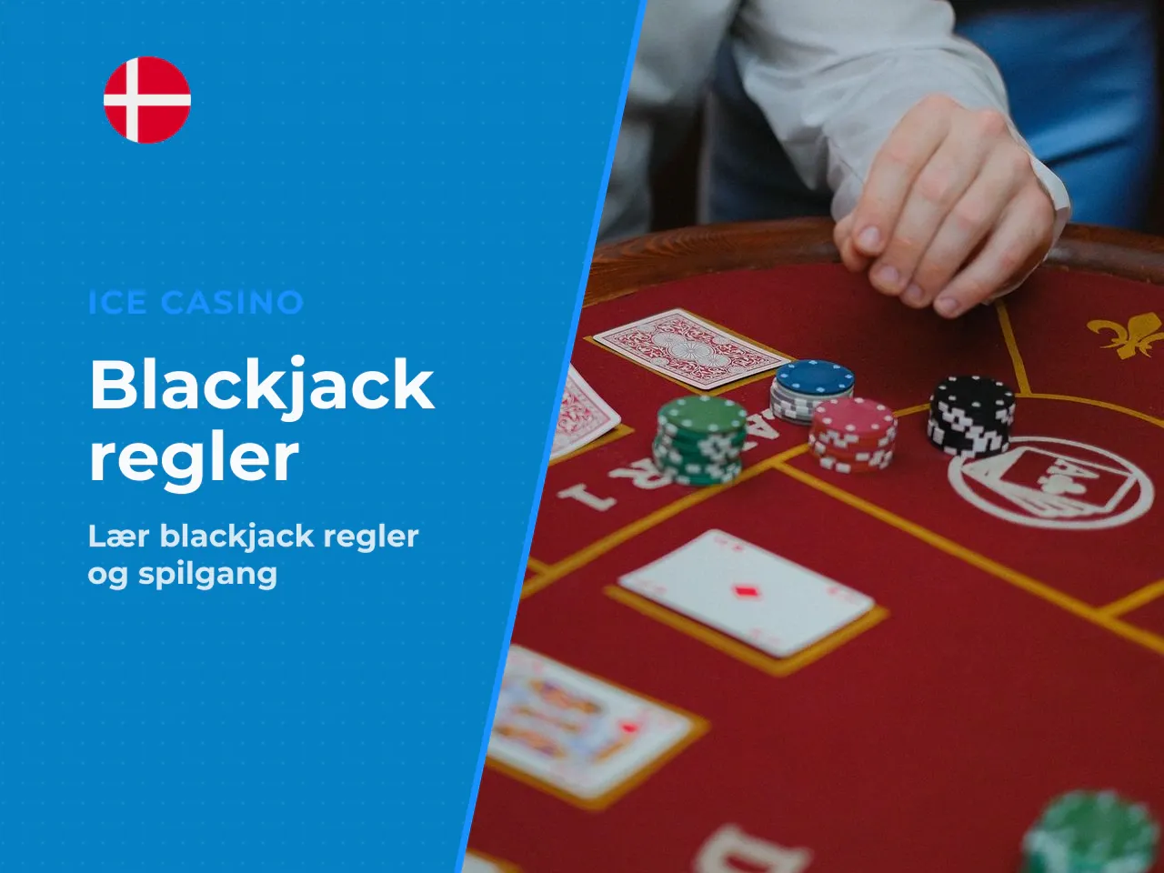 Sådan foregår en blackjack-runde. En standard